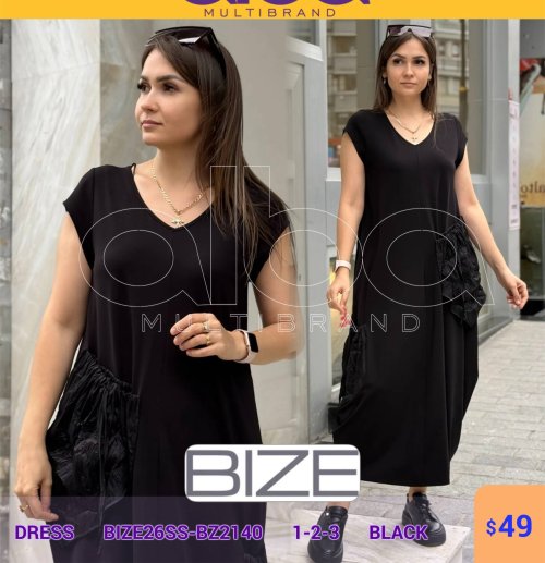 Платье BIZE (Черный, модель BIZE26SS-BZ2140) оптом
