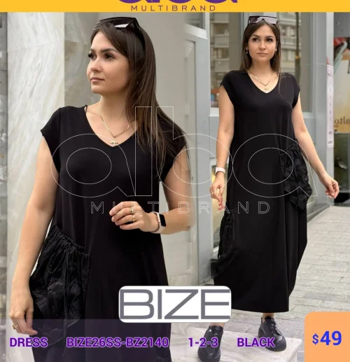 Платье BIZE (Черный, модель BIZE26SS-BZ2140) оптом