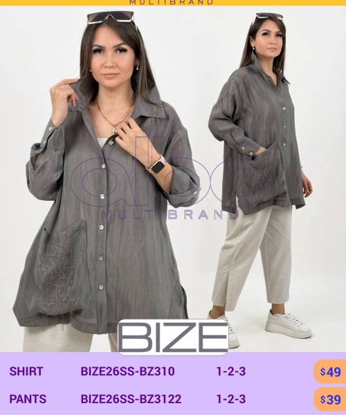 Рубашка BIZE (модель BIZE26SS-BZ310) оптом