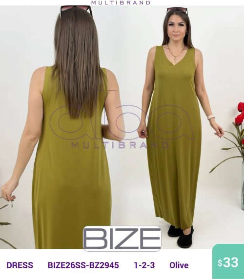 Платье BIZE (Оливковый, модель BIZE26SS-BZ2945) оптом