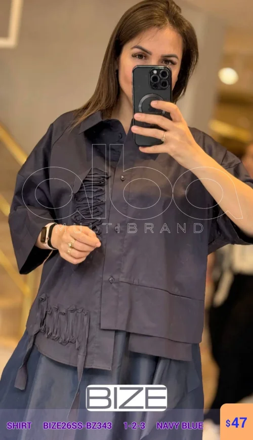 Рубашка BIZE (Темно-синий, модель BIZE26SS-BZ343) оптом