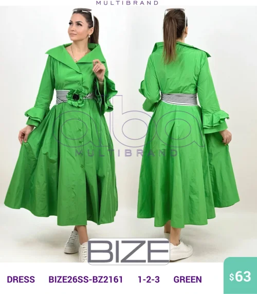 Платье BIZE (Зеленый, модель BIZE26SS-BZ2161) оптом