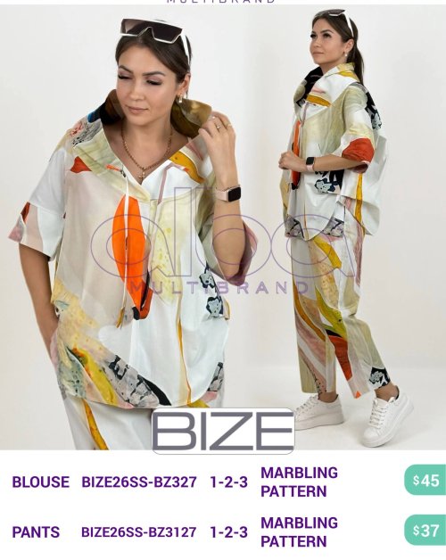 Блузка BIZE (MARBLING, модель BIZE26SS-BZ327) оптом