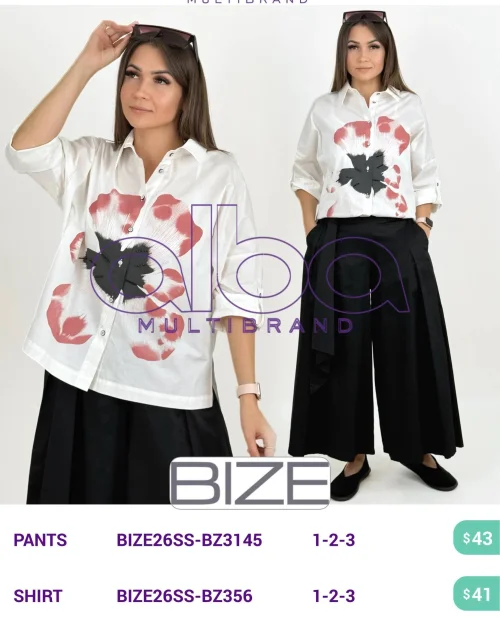 Рубашка BIZE (модель BIZE26SS-BZ356) оптом
