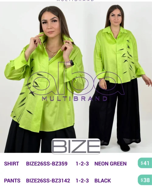 Рубашка BIZE (Зеленый, модель BIZE26SS-BZ359) оптом