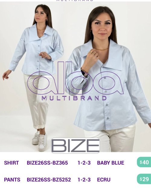 Рубашка BIZE (Синий, модель BIZE26SS-BZ365) оптом