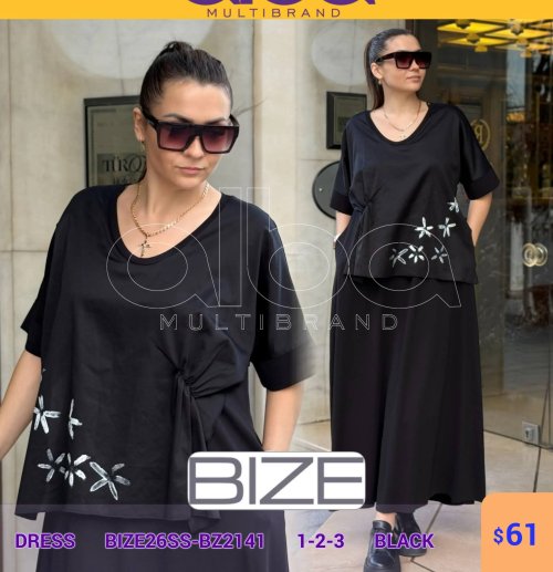 Платье BIZE (Черный, модель BIZE26SS-BZ2141) оптом