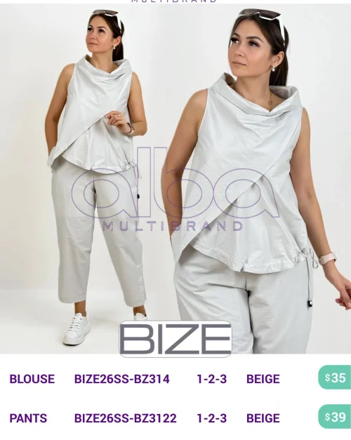 Блузка BIZE (Бежевый, модель BIZE26SS-BZ314) оптом