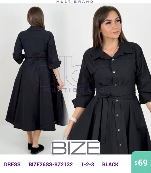 Платье BIZE (Черный, модель BIZE26SS-BZ2132) оптом