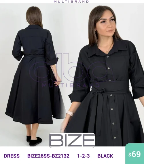 Платье BIZE (Черный, модель BIZE26SS-BZ2132) оптом