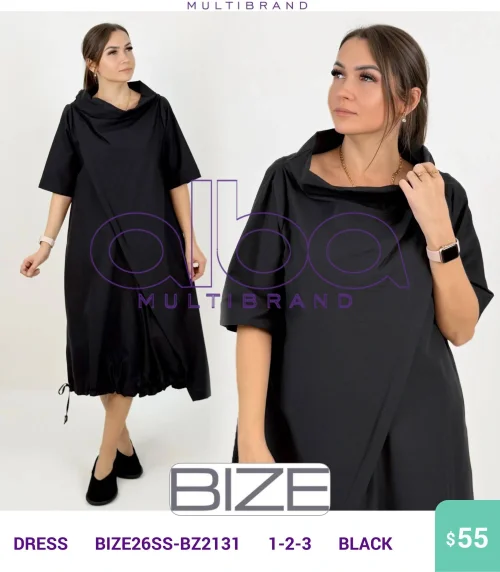 Платье BIZE (Черный, модель BIZE26SS-BZ2131) оптом