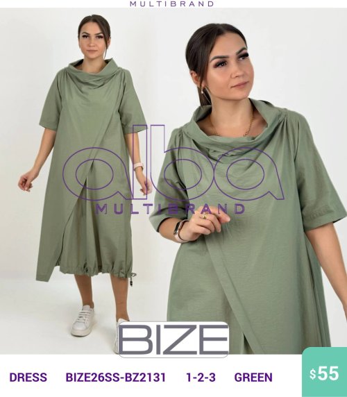 Платье BIZE (Зеленый, модель BIZE26SS-BZ2131) оптом