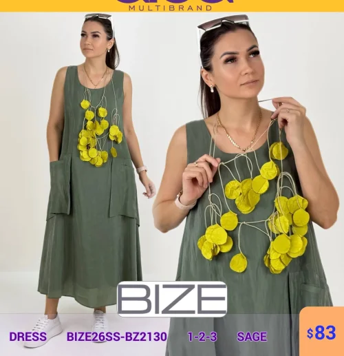 Платье BIZE (SAGE, модель BIZE26SS-BZ2130) оптом