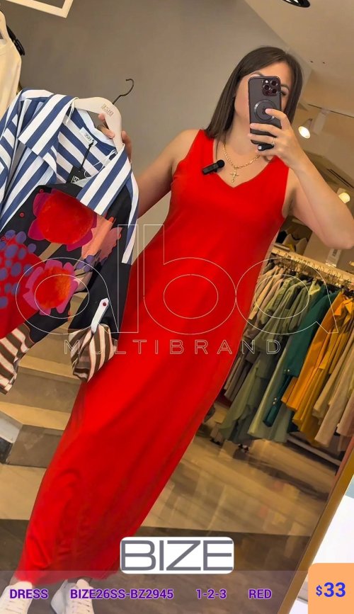 Платье BIZE (Красный, модель BIZE26SS-BZ2945) оптом