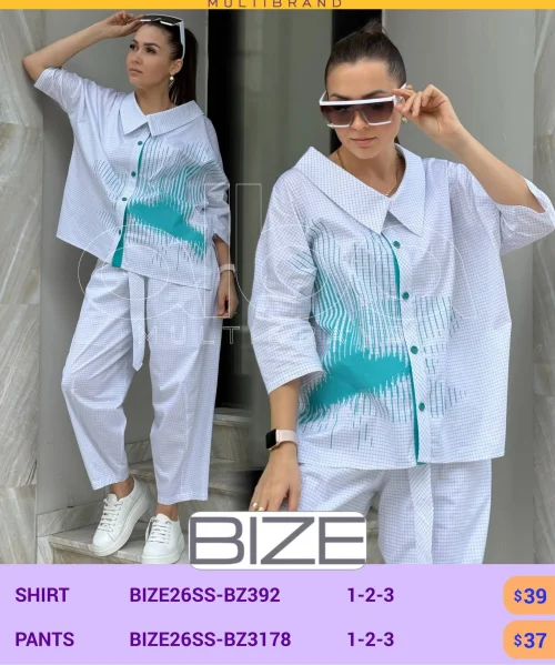 Рубашка BIZE (модель BIZE26SS-BZ392) оптом