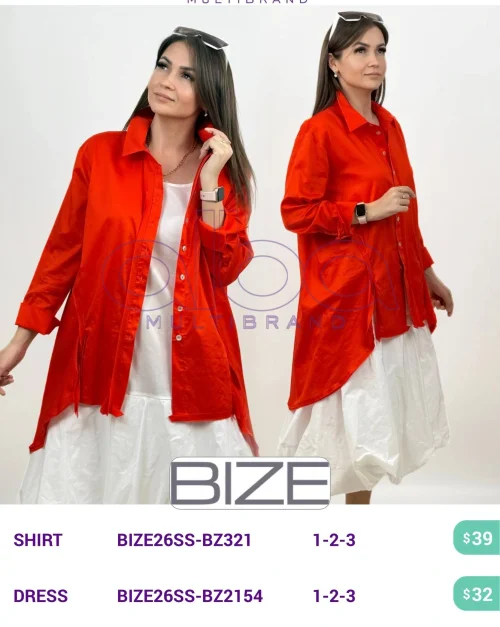 Рубашка BIZE (модель BIZE26SS-BZ321) оптом