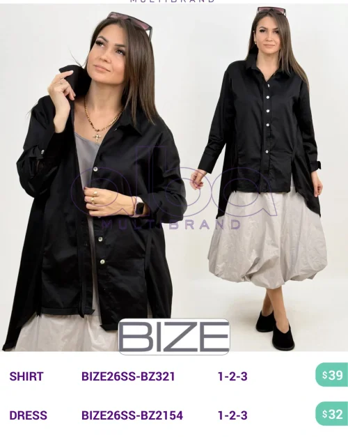 Рубашка BIZE (модель BIZE26SS-BZ321) оптом