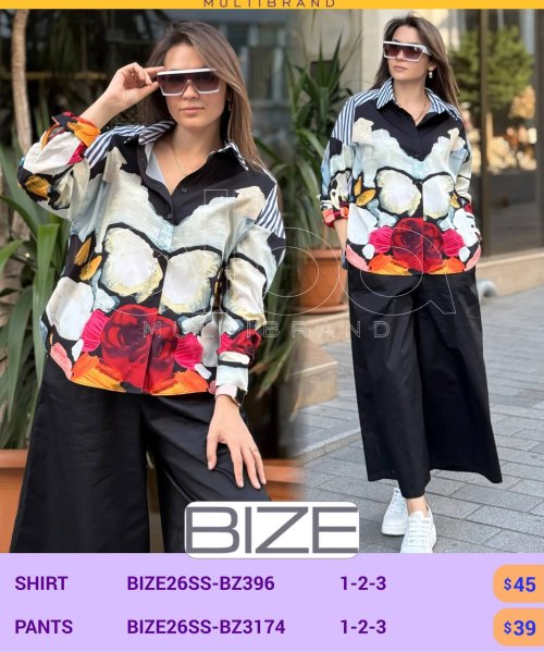 Рубашка BIZE (модель BIZE26SS-BZ396) оптом