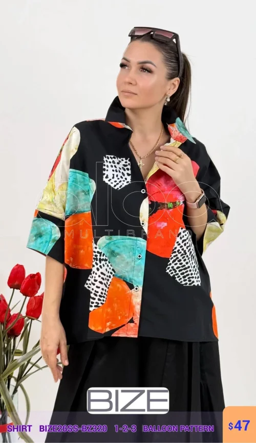 Рубашка BIZE (BALLOON PATTERN, модель BIZE26SS-BZ320) оптом