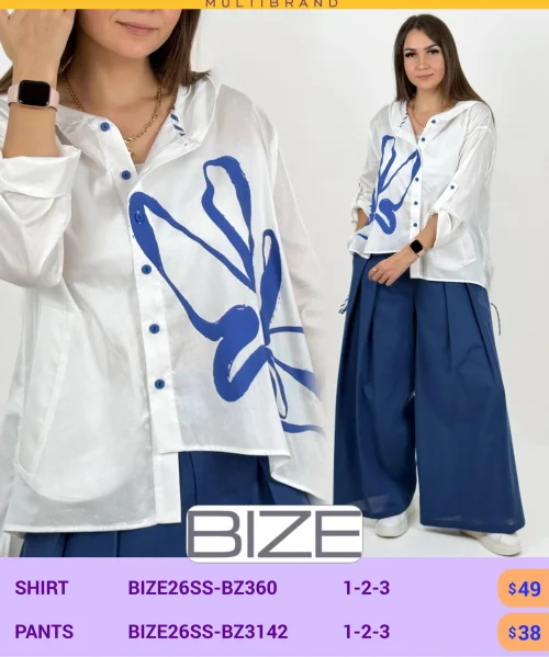 Рубашка BIZE (модель BIZE26SS-BZ360) оптом