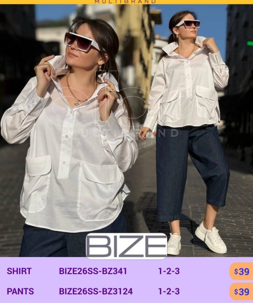 Рубашка BIZE (модель BIZE26SS-BZ341) оптом