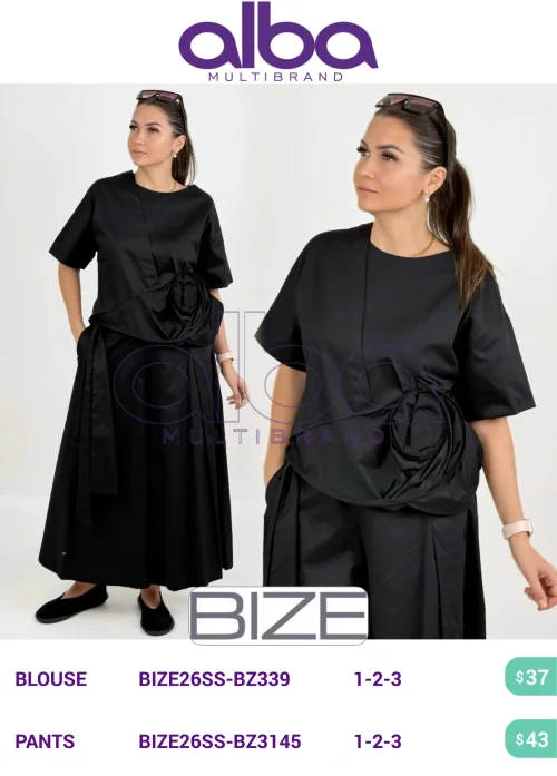 Брюки, BIZE, Черный, модель BIZE26SS-BZ3145, женская одежда оптом из Турции, Лалели