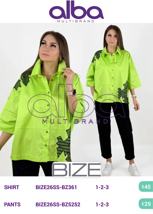 Рубашка BIZE (модель BIZE26SS-BZ361) оптом