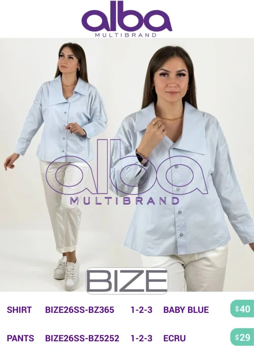 Рубашка BIZE (Синий, модель BIZE26SS-BZ365) оптом