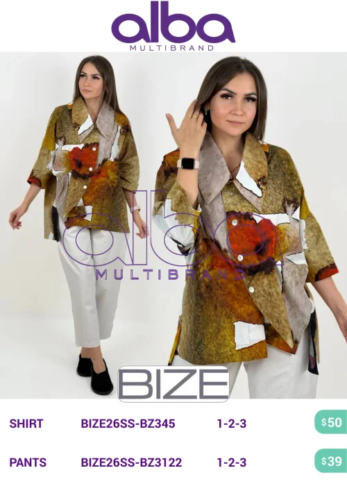 Рубашка BIZE (модель BIZE26SS-BZ345) оптом