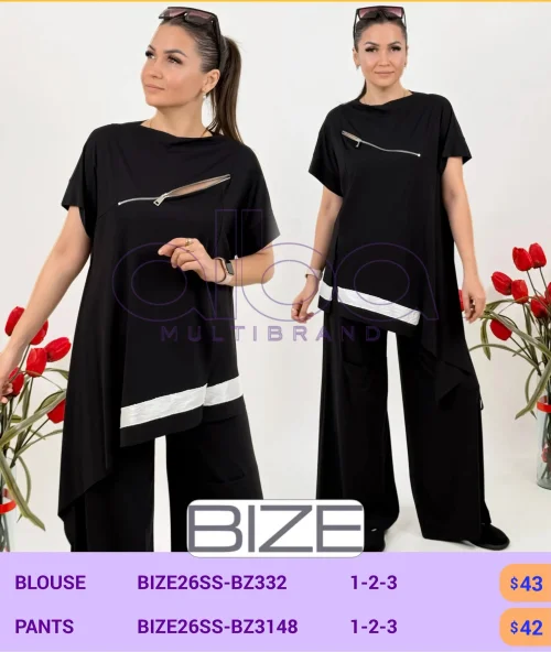 Брюки BIZE (Черный, модель BIZE26SS-BZ332) оптом