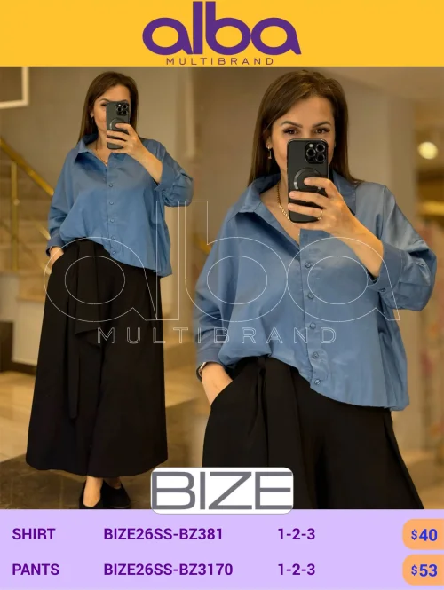 Брюки, BIZE, Черный, модель BIZE26SS-BZ37170, женская одежда оптом из Турции, Лалели