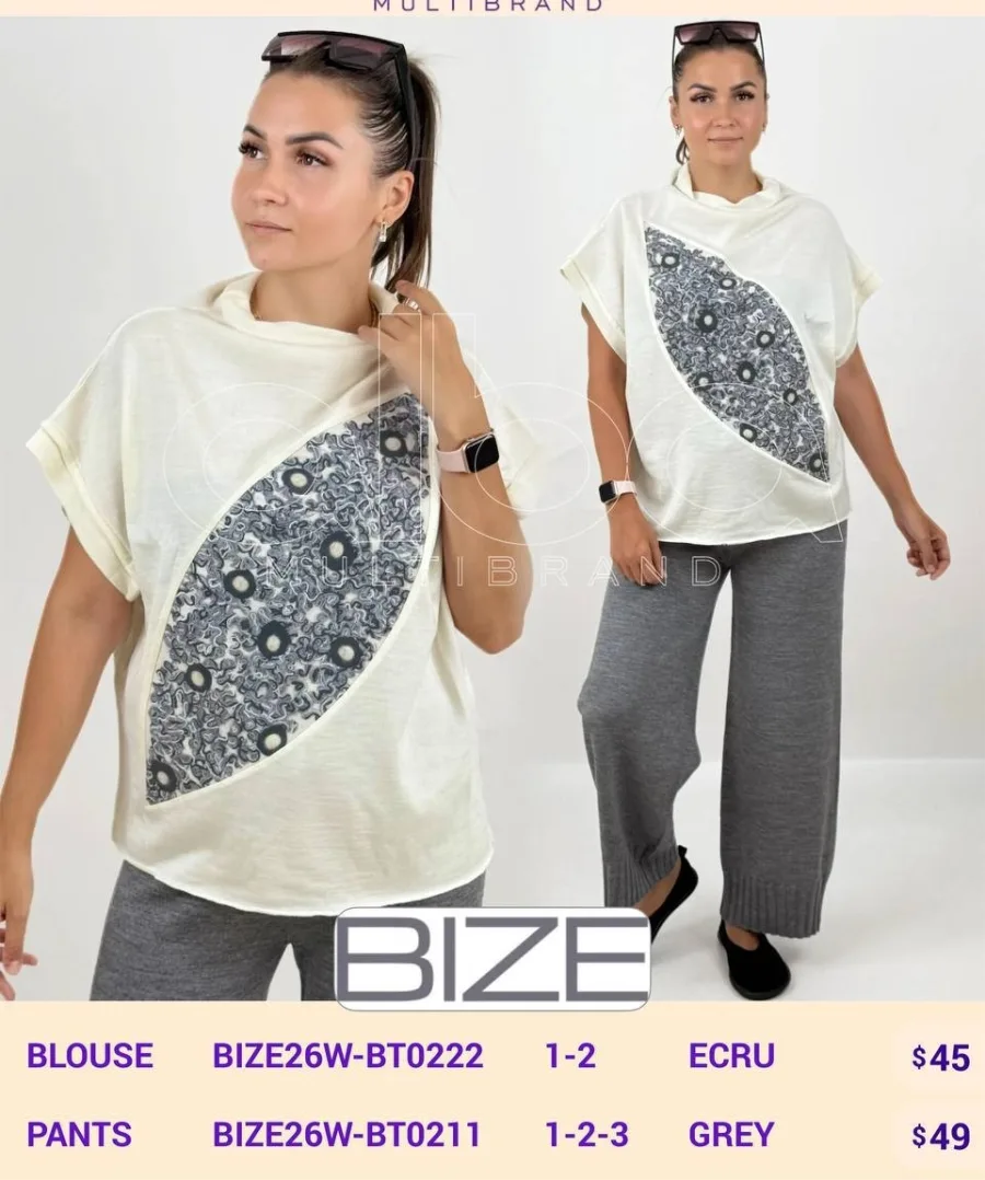 Блузка BIZE (Cream, модель BIZE26W-BT0222) оптом