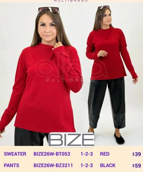 Свитер BIZE (Red, модель BIZE26W-BT053) оптом