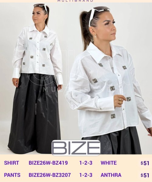 Рубашка BIZE (Белый, модель BIZE26W-BZ419) оптом