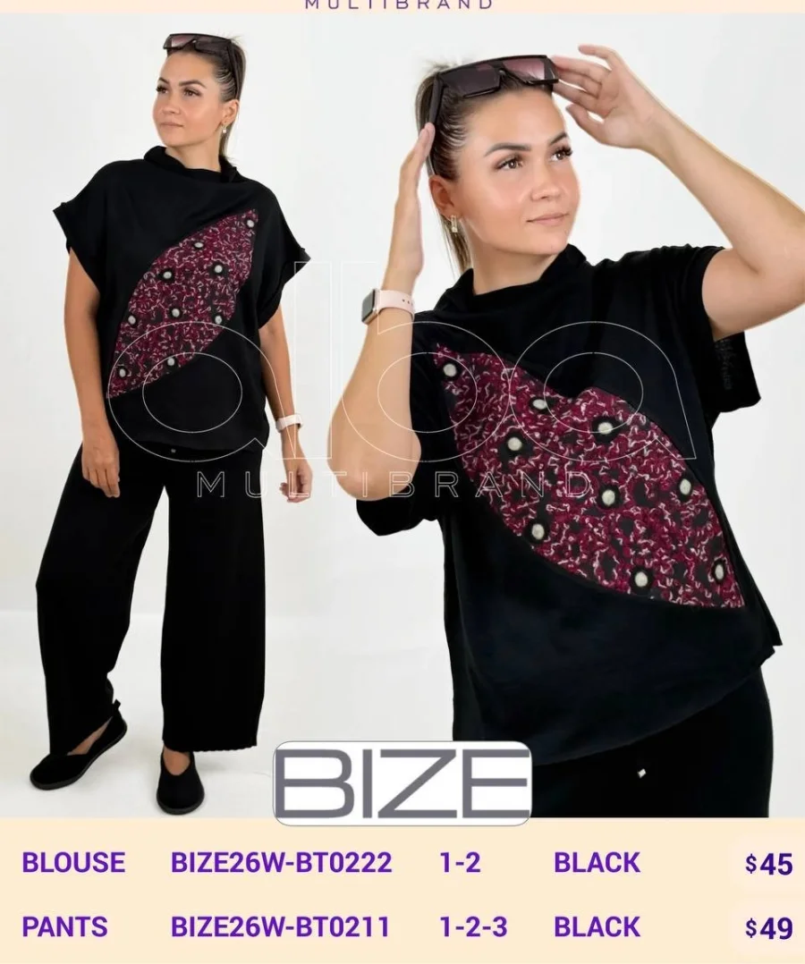 Блузка BIZE (Black, модель BIZE26W-BT0222) оптом