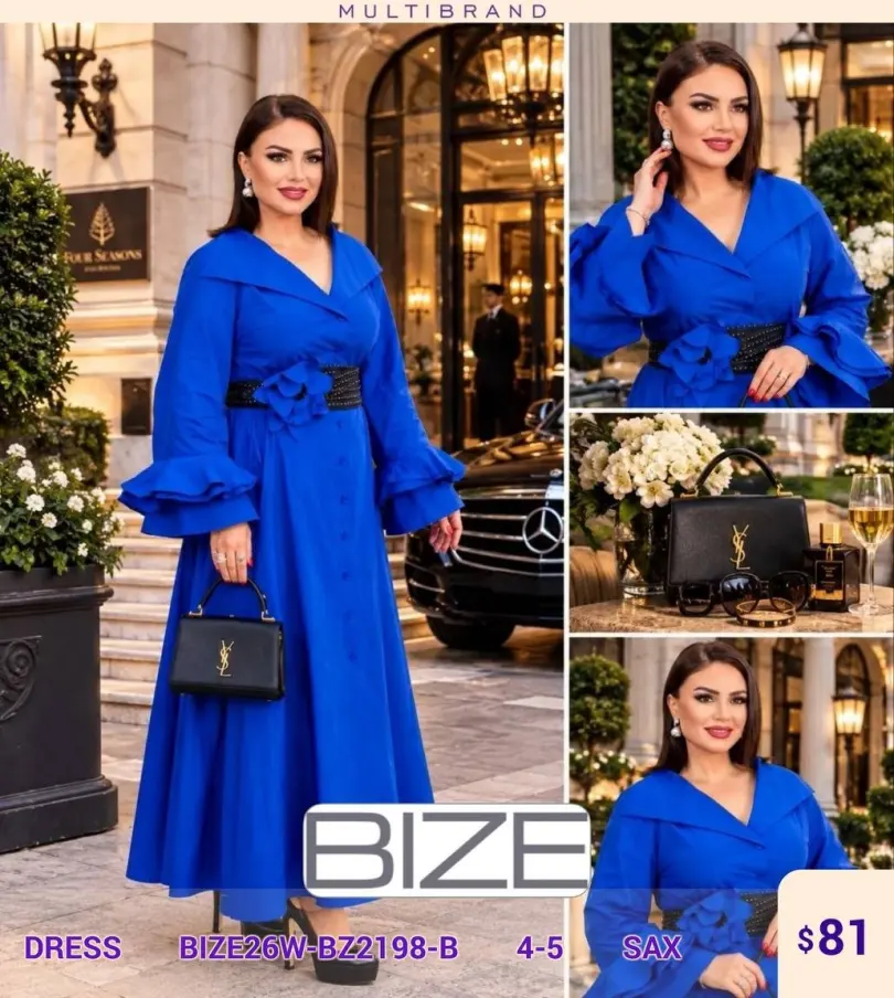 Платье BIZE (Blue, модель BIZE26W-BZ2198-B) оптом