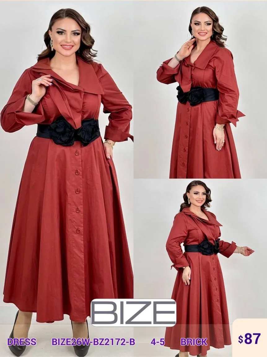 Платье BIZE (Terracotta, модель BIZE26W-BZ2172-B) оптом
