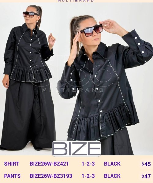 Рубашка BIZE (Черный, модель BIZE26W-BZ421) оптом