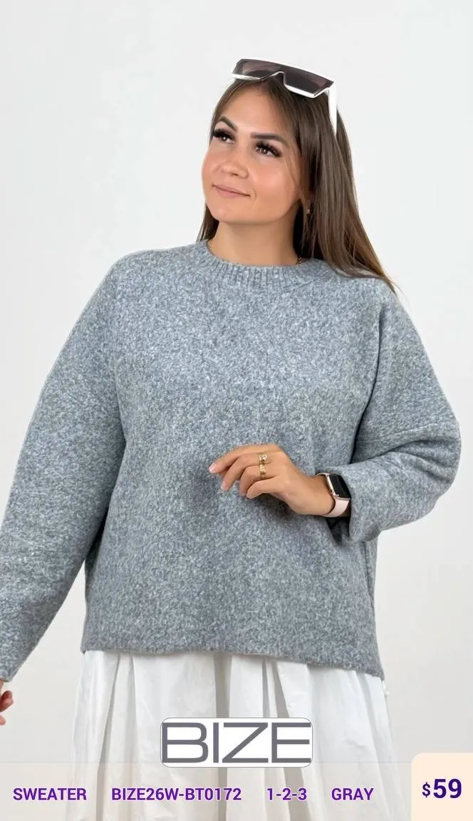 Свитер BIZE (Gray, модель BIZE26W-BT0172) оптом