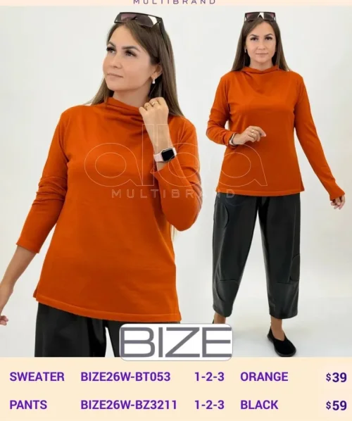 Свитер BIZE (Orange, модель BIZE26W-BT053) оптом