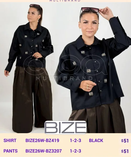 Рубашка BIZE (Черный, модель BIZE26W-BZ419) оптом
