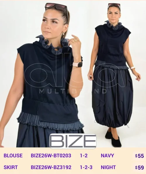 Блузка BIZE (Navy, модель BIZE26W-BT0203) оптом