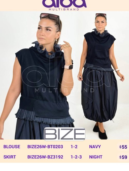 Блузка BIZE (Темно-синий, модель BIZE26W-BT0203) оптом