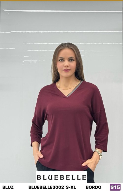 Блузка Bluebelle (Бордовый, модель BLUEBELLE3002) оптом