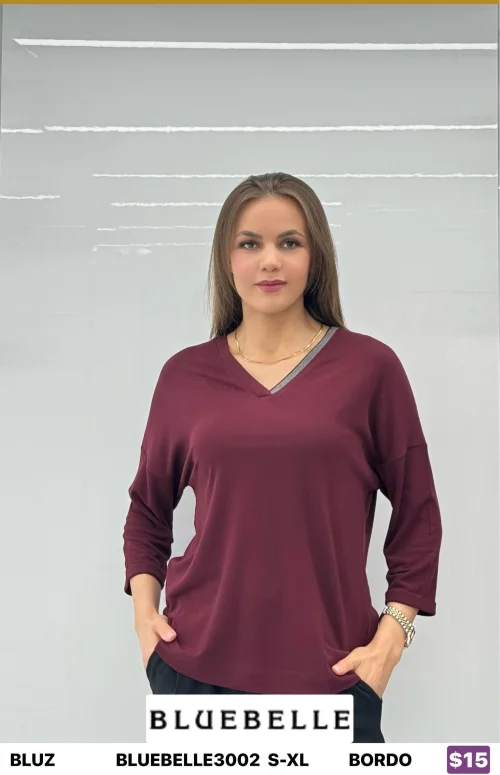 Блузка Bluebelle (Бордовый, модель BLUEBELLE3002) оптом