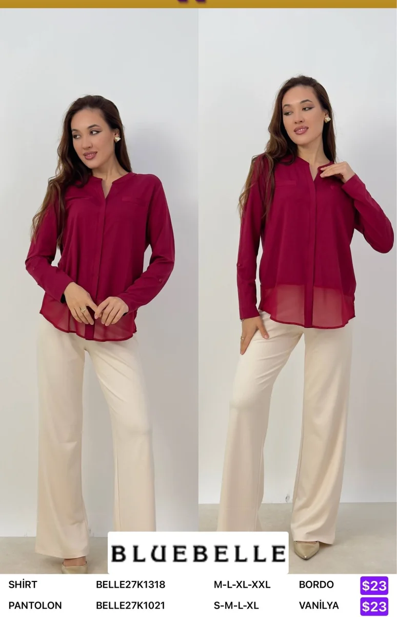 Рубашка Bluebelle (Burgundy, модель BELLE27K1318) оптом