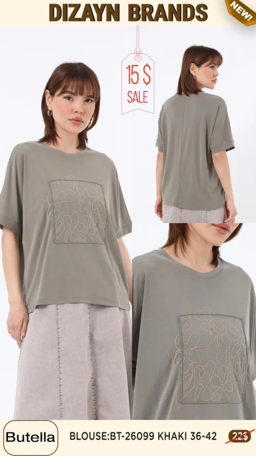 Блузка Butella (Оливковый, модель BT-26099) оптом