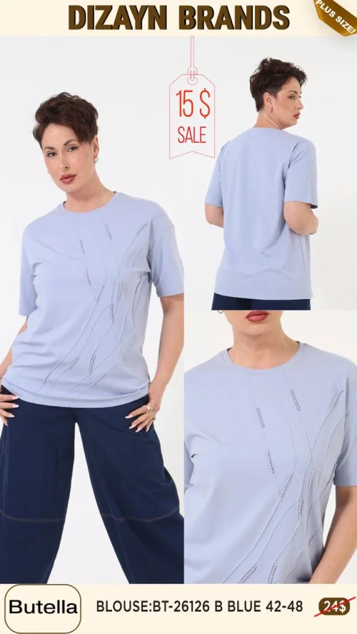 Блузка Butella (Синий, модель BT-26126 B) оптом