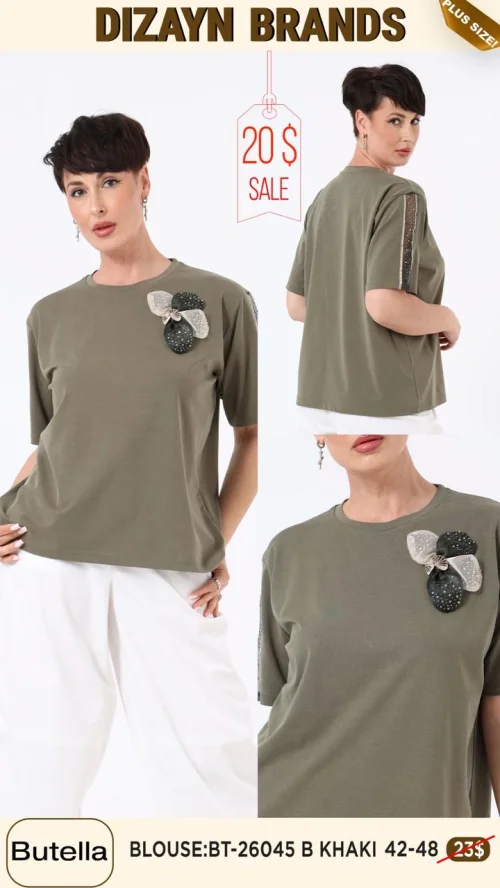 Блузка Butella (Оливковый, модель BT-26045 B) оптом