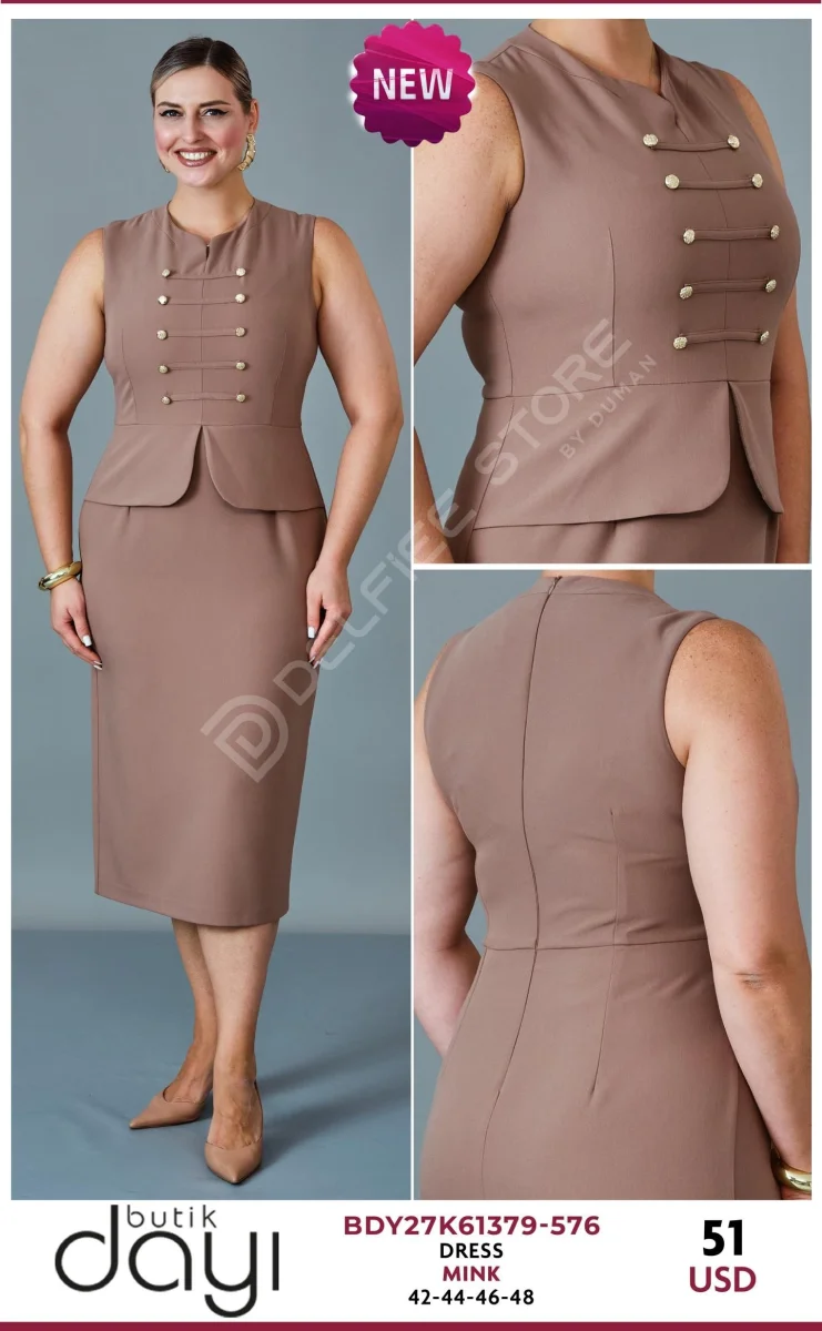 Платье BUTIK DAYI (Beige, модель BDY27K61379-576) оптом